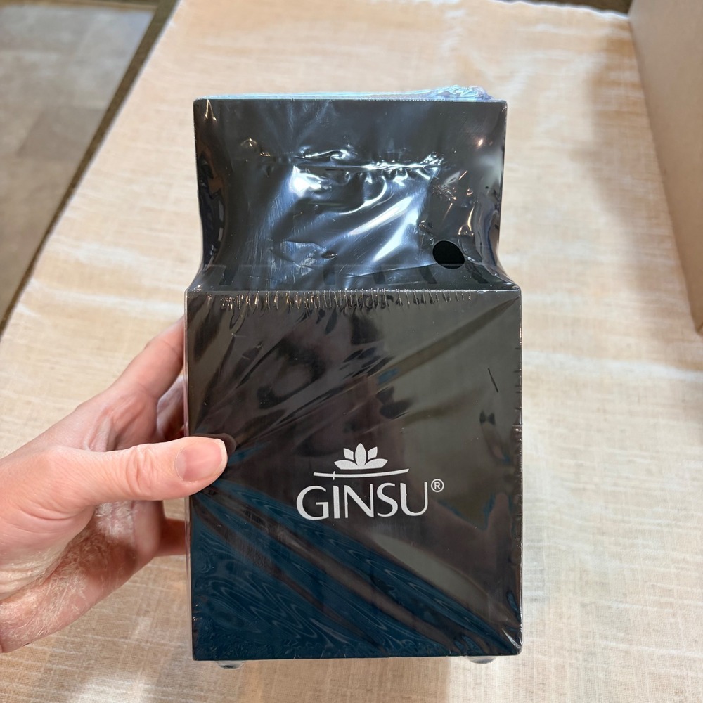 Ginsu Black Universal Knife Block 12 Slot Countertop Storage Organizer New
